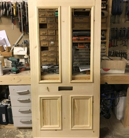 wooden door in progress